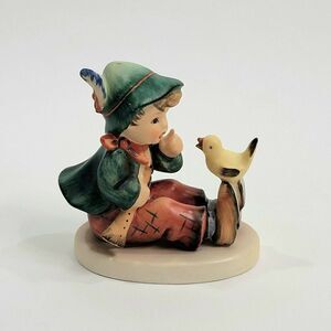 Vintage HUMMEL W Germany SINGING LESSON w Bird on Leg  Figurine #63